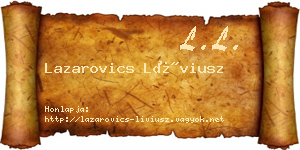 Lazarovics Líviusz névjegykártya